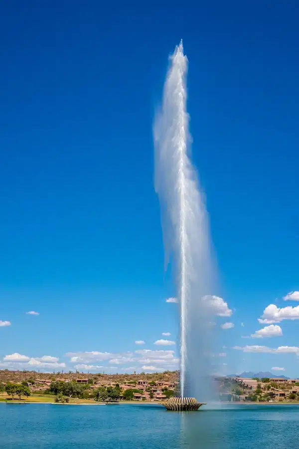 The water fountain in Fountain Hills AZ